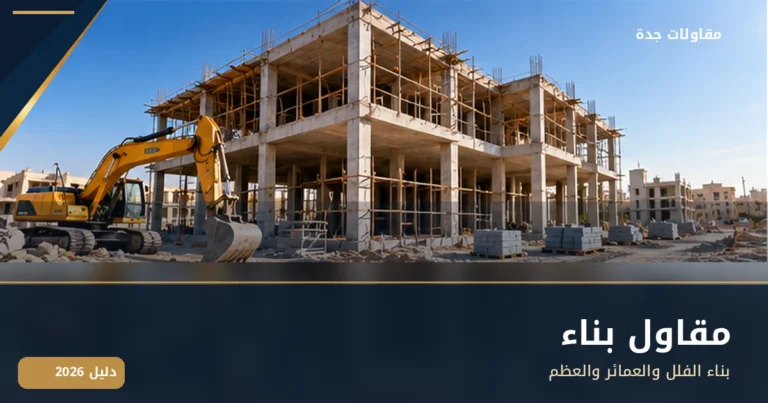 مقاول بناء جدة — مراحل أعمال البناء والعظم وتسليم مفتاح